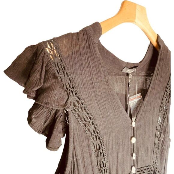 The Clothing Company x Vici | Flutter Slv V-Neck High-Lo Maxi Dress Size M | NWT - Picture 6 of 11